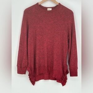 Anthropologie 9-H15 STCL Burgundy Crew Neck Sweater In Women's Small Petite